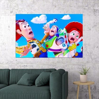 Toy Story Woody And Buzz Movie Poster Iconic Animated Film Art Fun Pixar Adventure Print