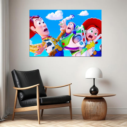 Toy Story Woody And Buzz Movie Poster Iconic Animated Film Art Fun Pixar Adventure Print