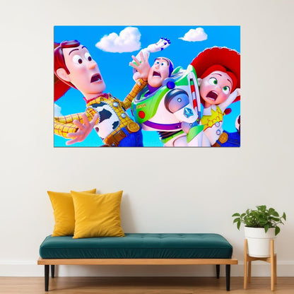 Toy Story Woody And Buzz Movie Poster Iconic Animated Film Art Fun Pixar Adventure Print