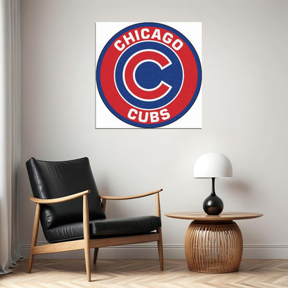 Chicago Cubs Logo Poster Mlb Baseball Team Wall Art Sports Print