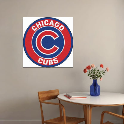 Chicago Cubs Logo Poster Mlb Baseball Team Wall Art Sports Print