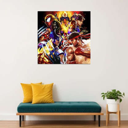 Marvel Vs. Capcom Video Game Poster Nintendo Gamer Wall Art