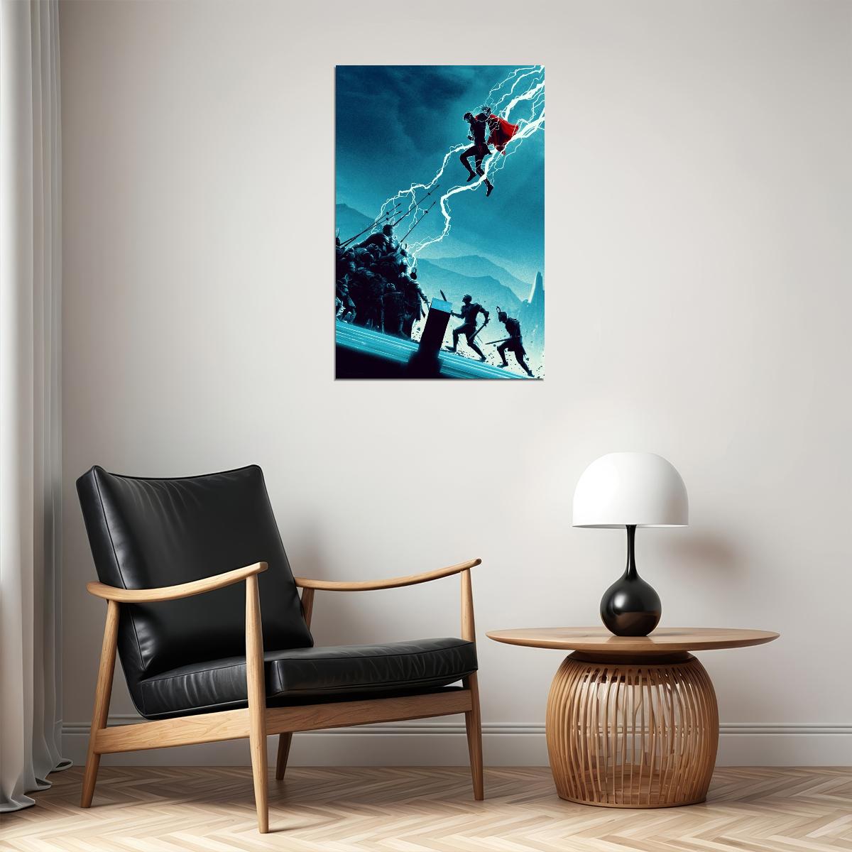 Thor Movie Poster Iconic Marvel Superhero Art Epic Chris Hemsworth Action Film Print