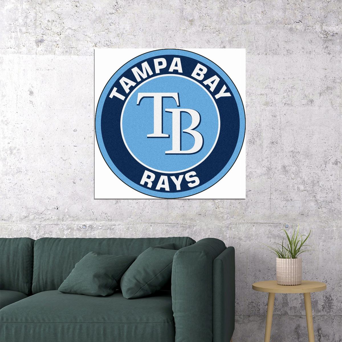 Tampa Bay Rays Logo Mlb Baseball Poster Iconic Team Sports Wall Art