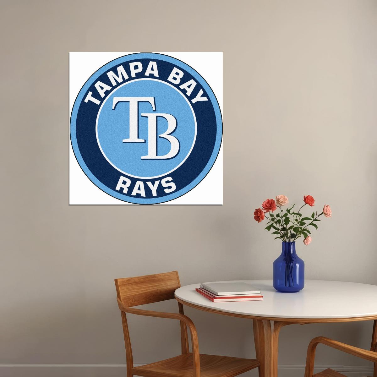 Tampa Bay Rays Logo Mlb Baseball Poster Iconic Team Sports Wall Art