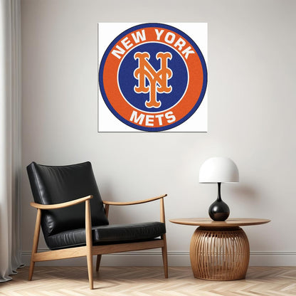 New York Mets Logo Poster Mlb Team Wall Art