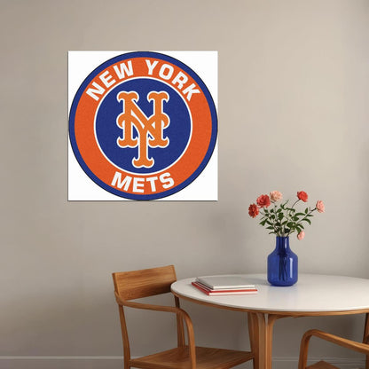 New York Mets Logo Poster Mlb Team Wall Art