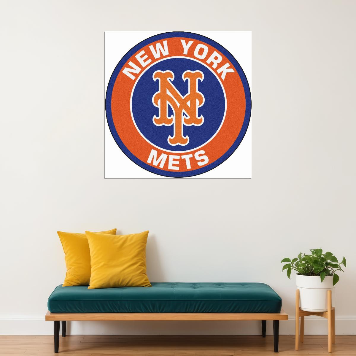 New York Mets Logo Poster Mlb Team Wall Art