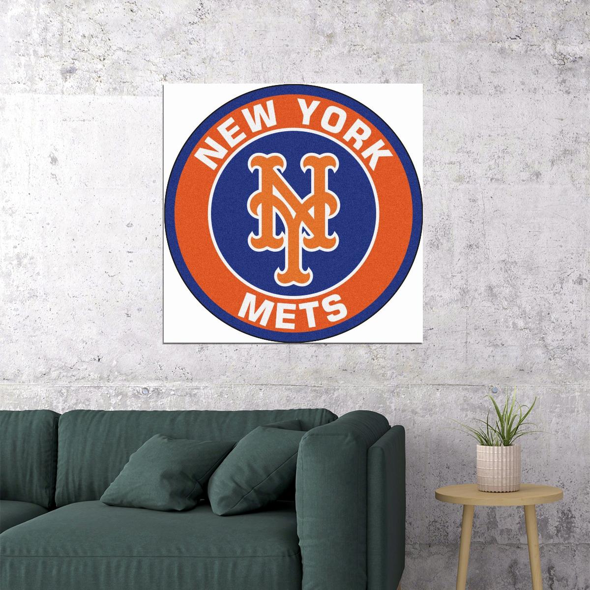 New York Mets Logo Poster Mlb Team Wall Art