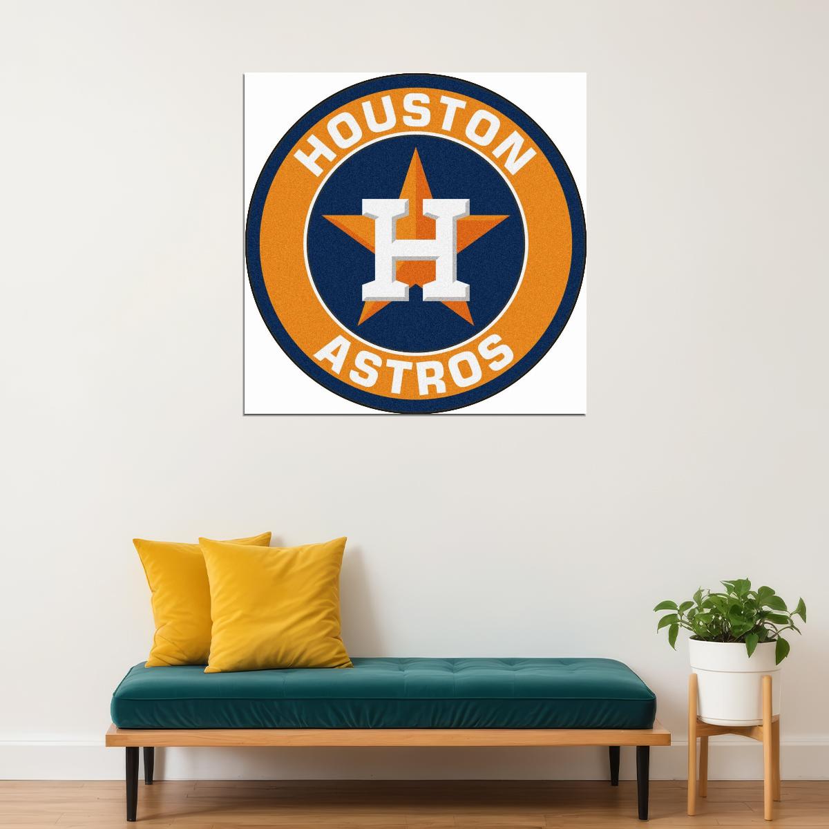 Houston Astros Baseball Poster Mlb Team Sports Print Wall Art