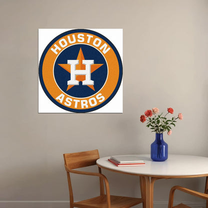 Houston Astros Baseball Poster Mlb Team Sports Print Wall Art