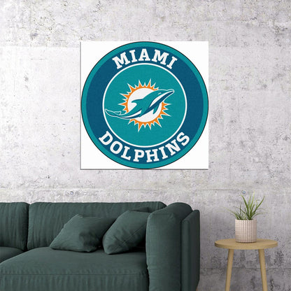 Miami Dolphins Logo Poster Nfl Team Wall Art Football