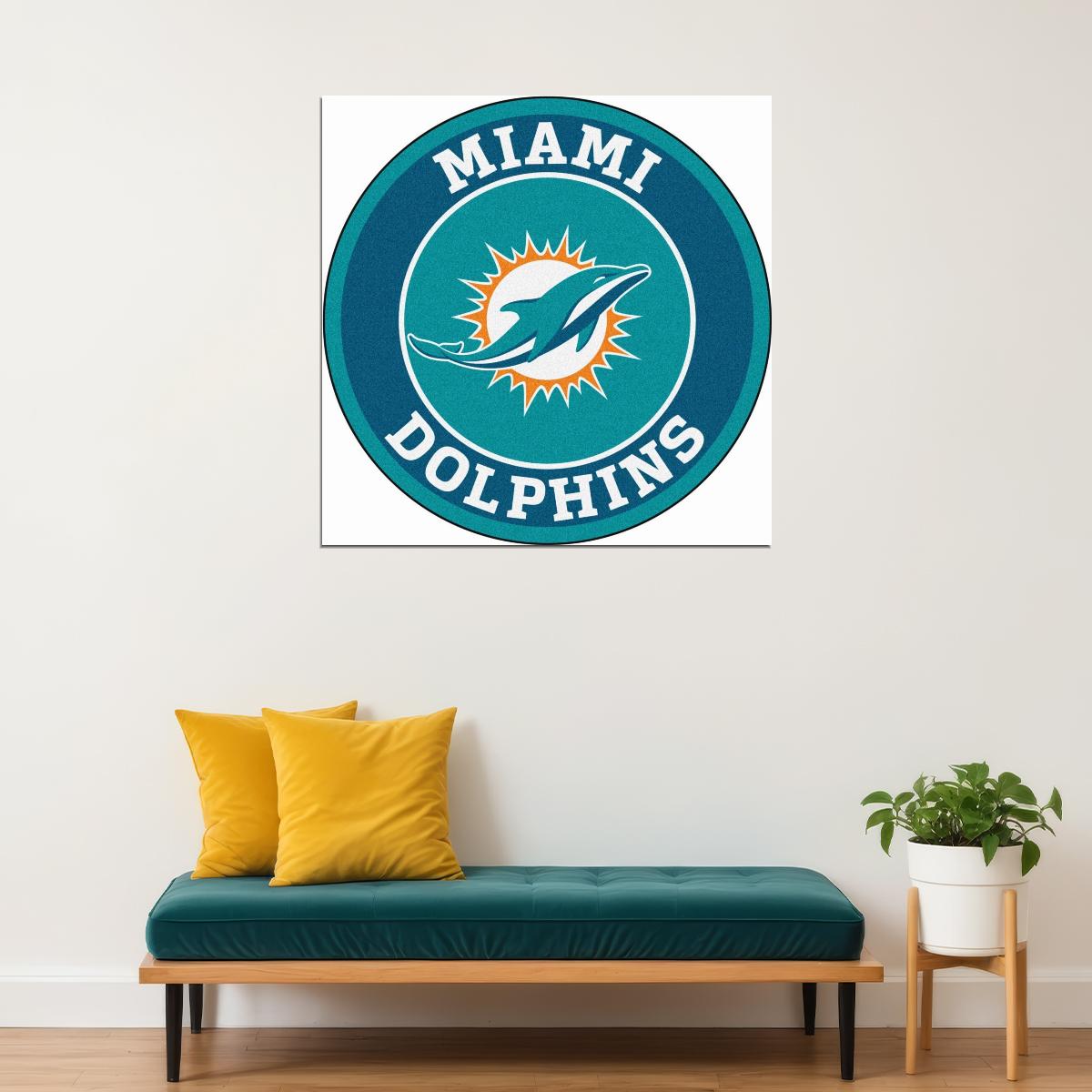 Miami Dolphins Logo Poster Nfl Team Wall Art Football