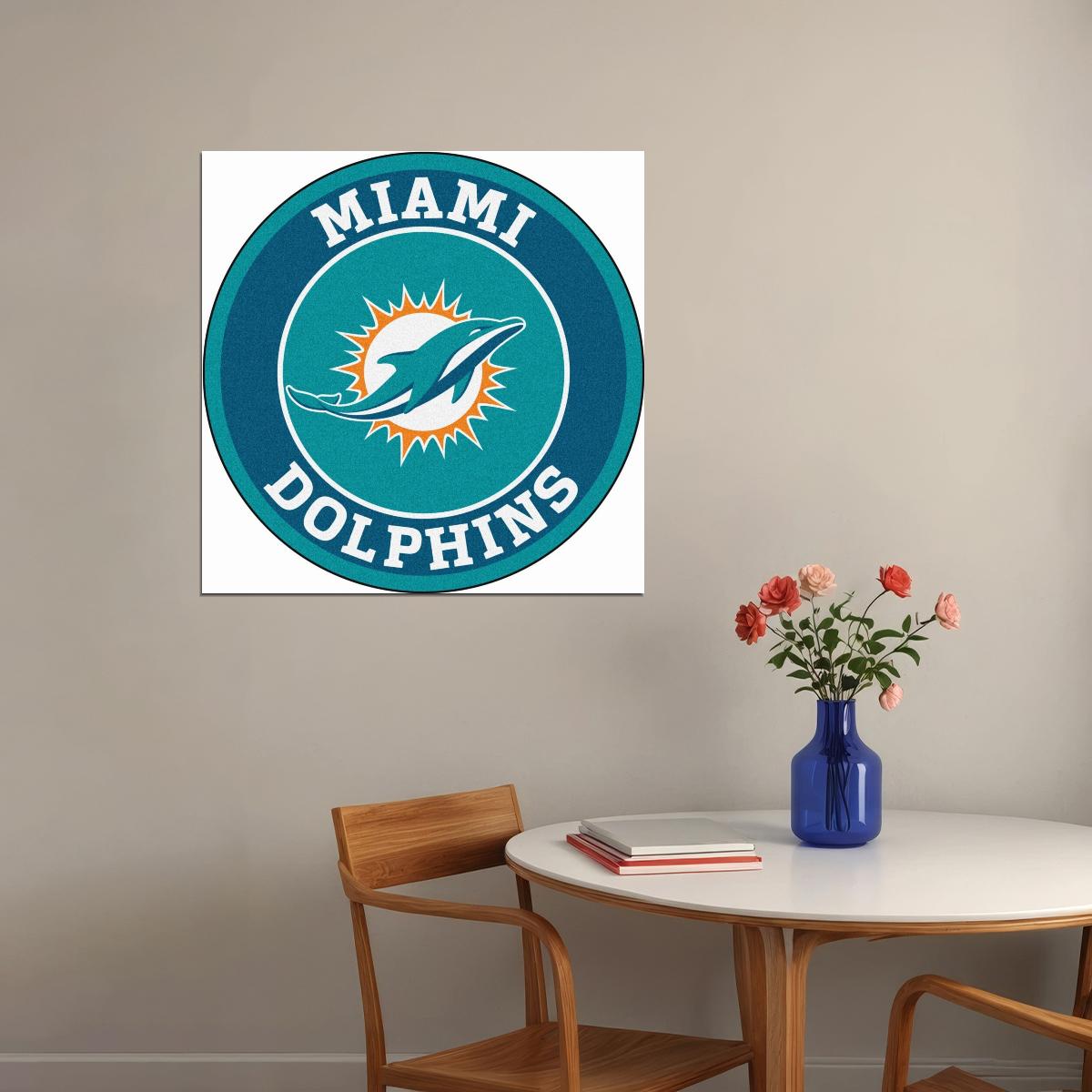 Miami Dolphins Logo Poster Nfl Team Wall Art Football