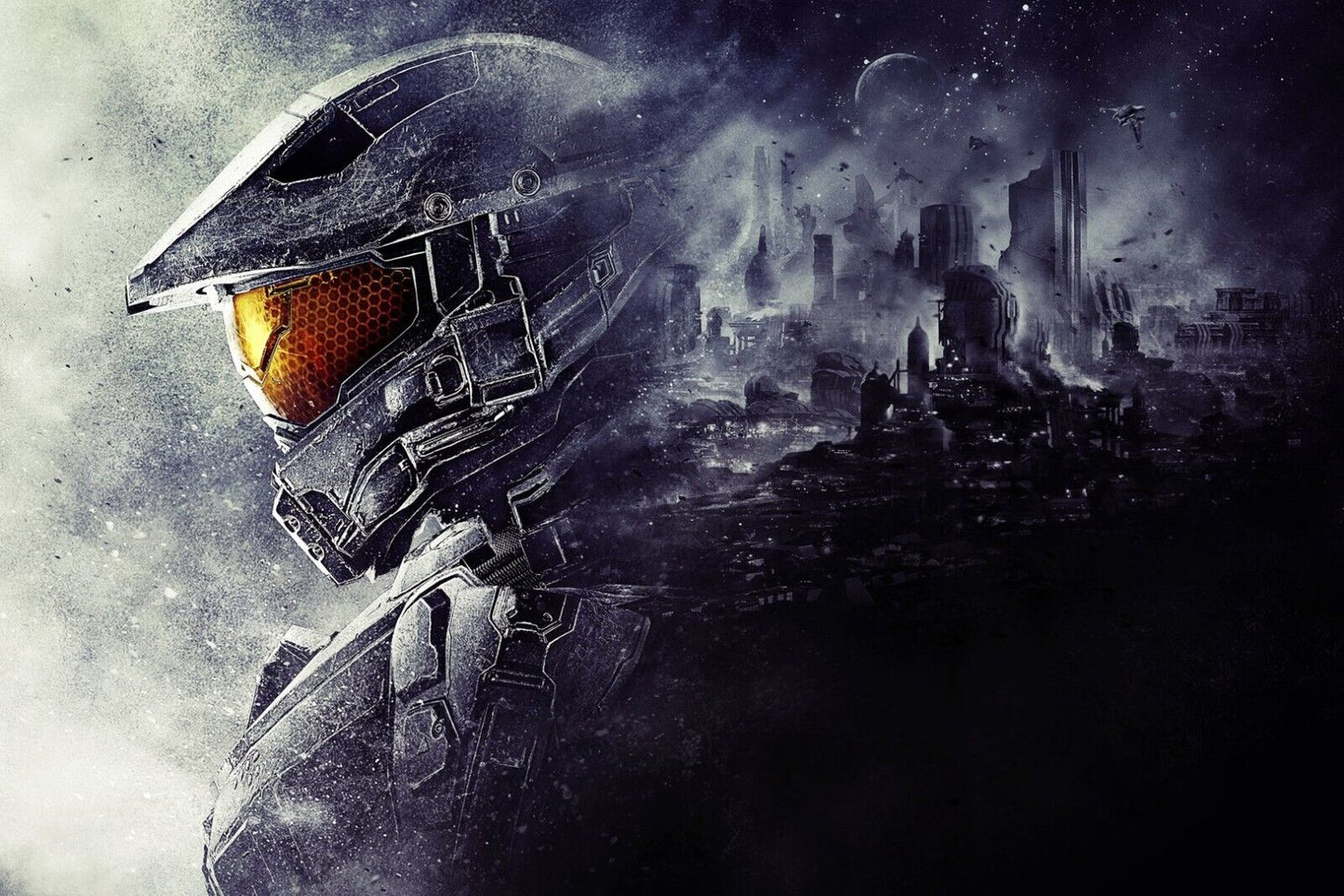 Halo Video Game Poster Sci-fi Shooter Wall Art Master Chief Print