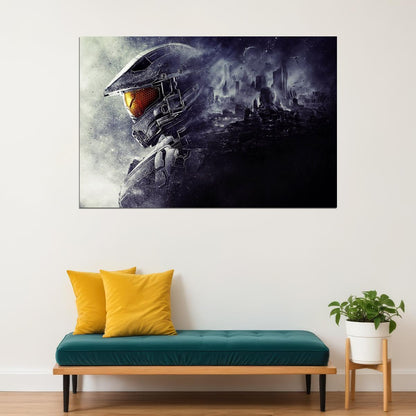 Halo Video Game Poster Sci-fi Shooter Wall Art Master Chief Print