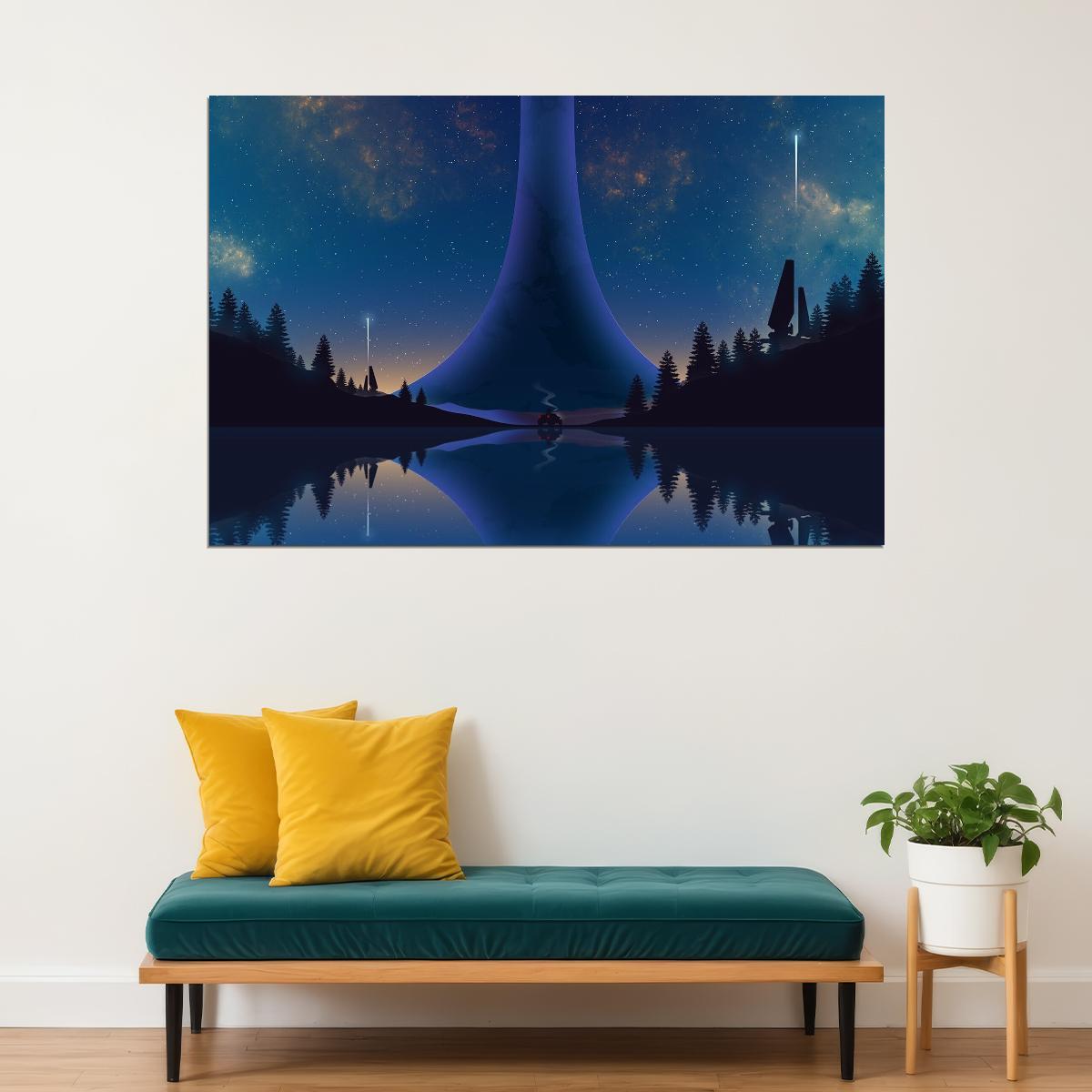 Halo Video Game Poster Sci-fi Shooter Wall Art