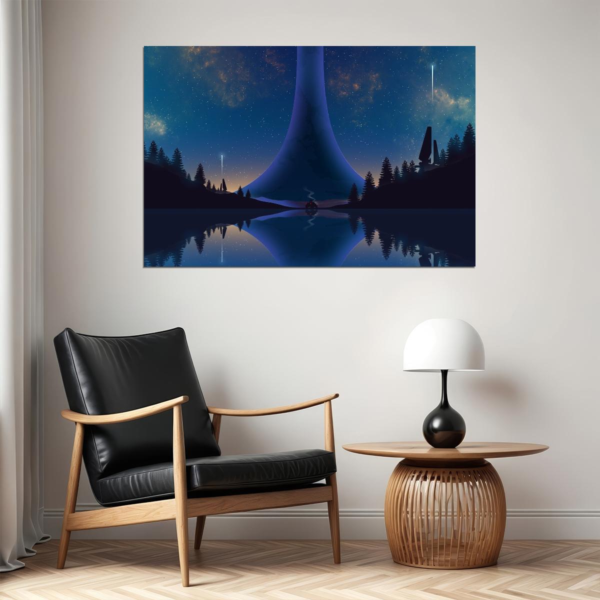 Halo Video Game Poster Sci-fi Shooter Wall Art