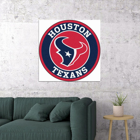Houston Texans Football Poster Nfl Team Logo Sports Print Wall Art - xonomax