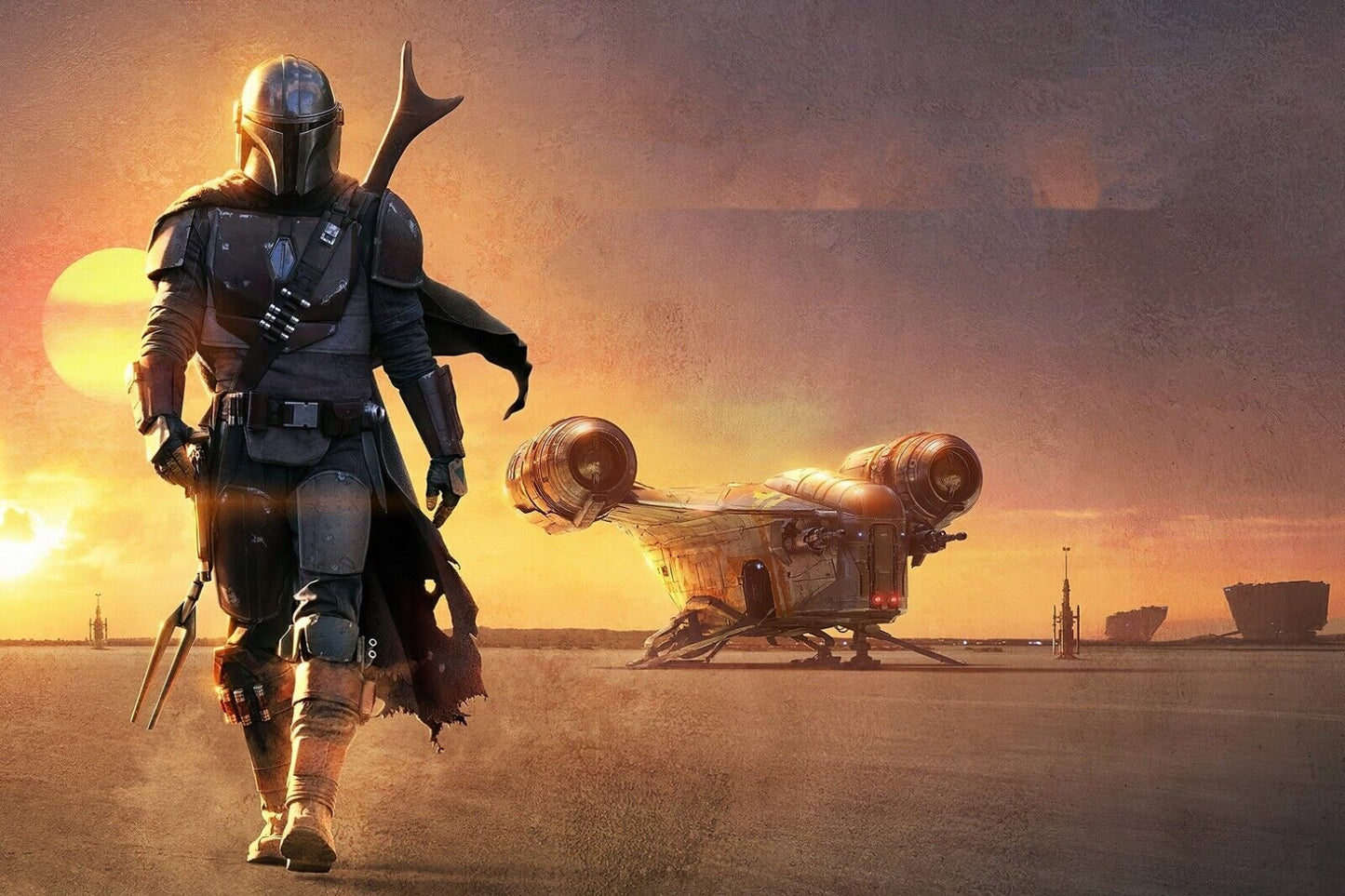 The Mandalorian Tv Series Poster Iconic Star Wars Sci-fi Art Print