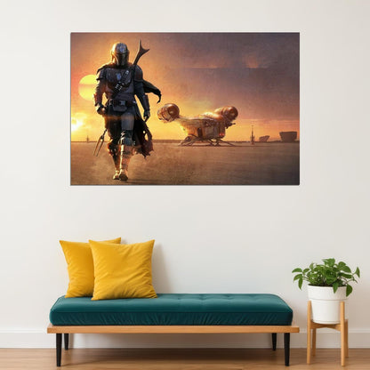 The Mandalorian Tv Series Poster Iconic Star Wars Sci-fi Art Print