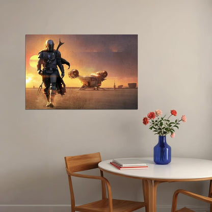 The Mandalorian Tv Series Poster Iconic Star Wars Sci-fi Art Print