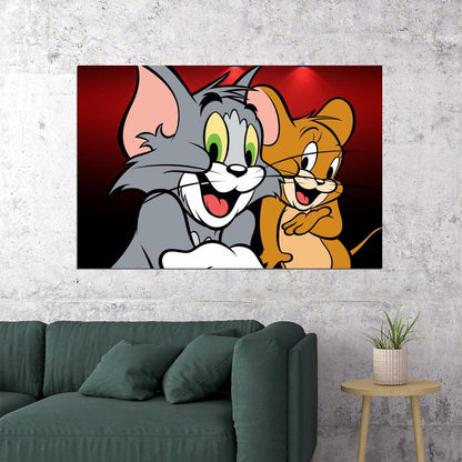 Tom And Jerry Poster Iconic Cartoon Duo Fun Classic Animation Art Retro Kids Wall Print