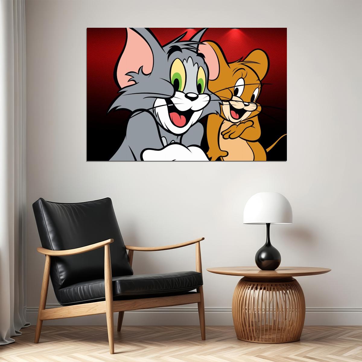 Tom And Jerry Poster Iconic Cartoon Duo Fun Classic Animation Art Retro Kids Wall Print