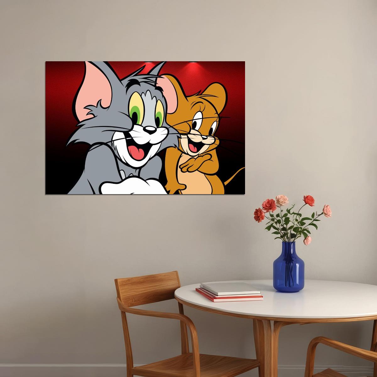 Tom And Jerry Poster Iconic Cartoon Duo Fun Classic Animation Art Retro Kids Wall Print