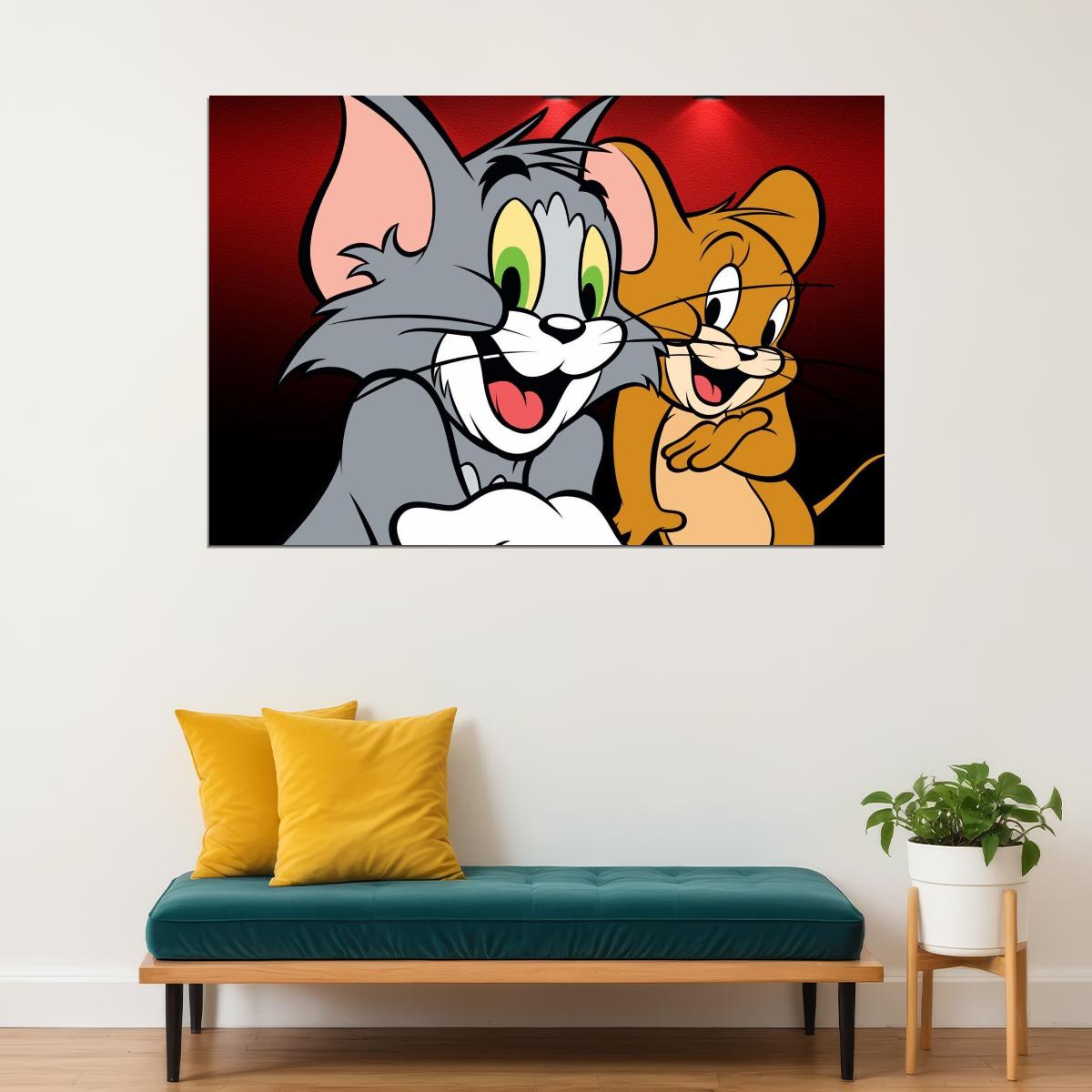 Tom And Jerry Poster Iconic Cartoon Duo Fun Classic Animation Art Retro Kids Wall Print