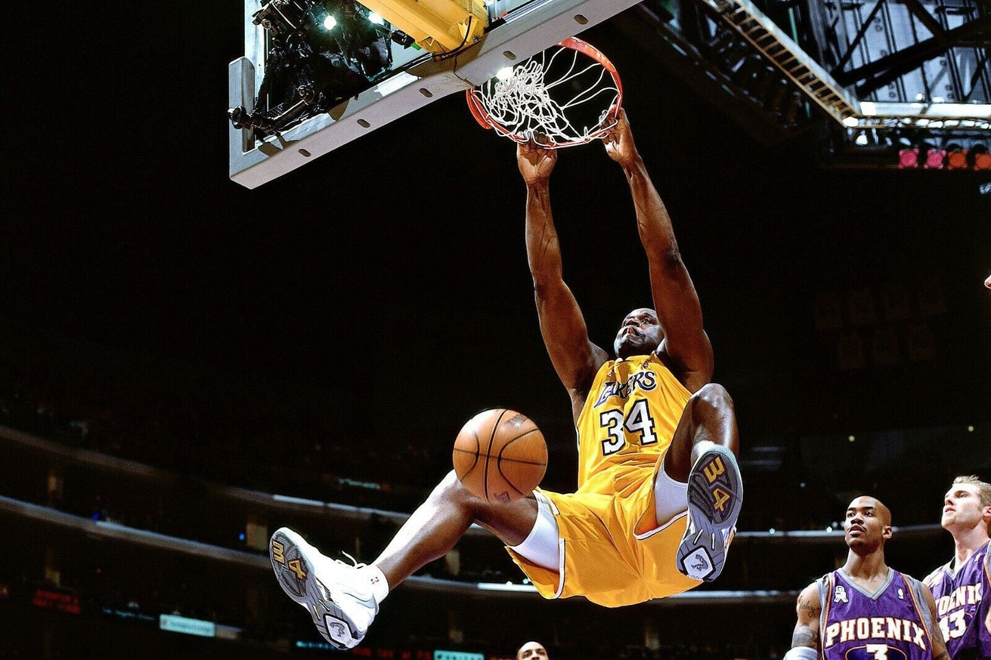 Shaquille O'neal Slam Dunk Nba Basketball Poster Legendary Player Motivational Sports Print