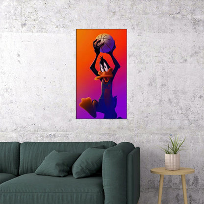 Daffy Duck Poster Looney Tunes Character Wall Art Classic Cartoon Kids Print