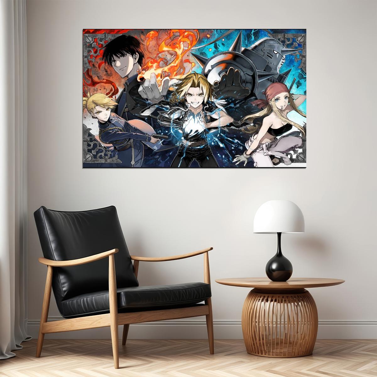 Fullmetal Alchemist Anime Poster Japanese Animation Wall Art Manga Series Print