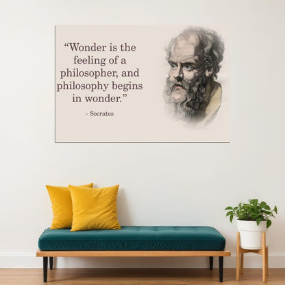 Socrates Wonder Quote Inspirational Poster Philosophy Wall Print