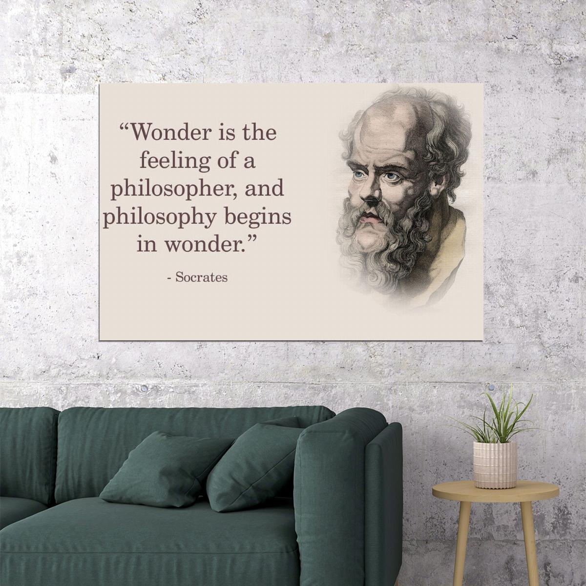 Socrates Wonder Quote Inspirational Poster Philosophy Wall Print