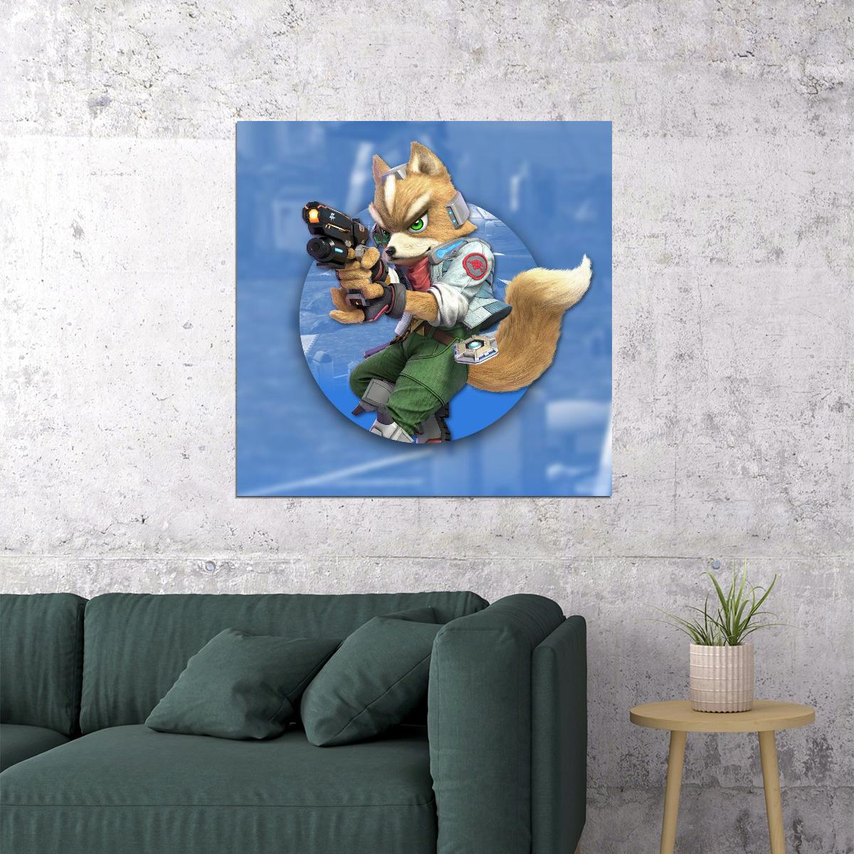 Super Smash Bros Fox Nintendo Video Game Poster Iconic Fighting Game Wall Art