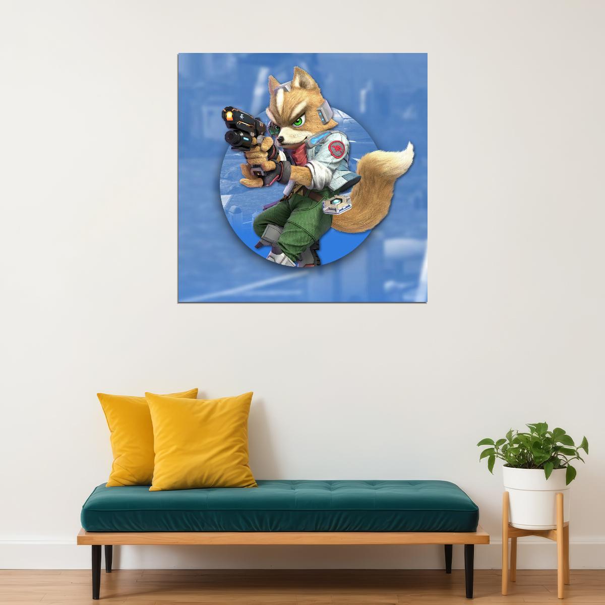 Super Smash Bros Fox Nintendo Video Game Poster Iconic Fighting Game Wall Art