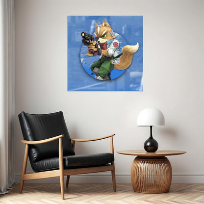 Super Smash Bros Fox Nintendo Video Game Poster Iconic Fighting Game Wall Art