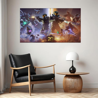 Halo Video Game Poster Sci-fi Shooter Wall Art