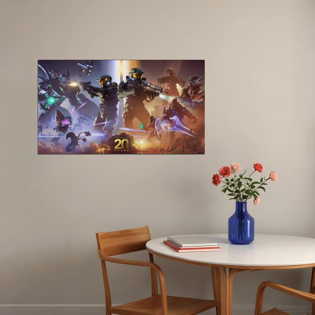 Halo Video Game Poster Sci-fi Shooter Wall Art