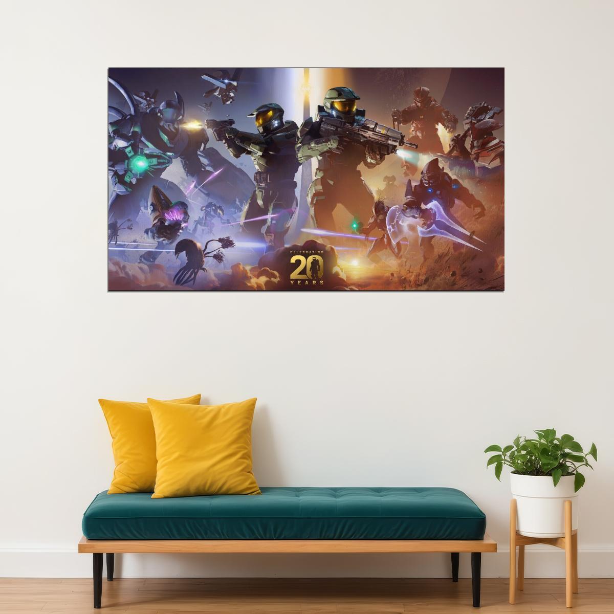 Halo Video Game Poster Sci-fi Shooter Wall Art