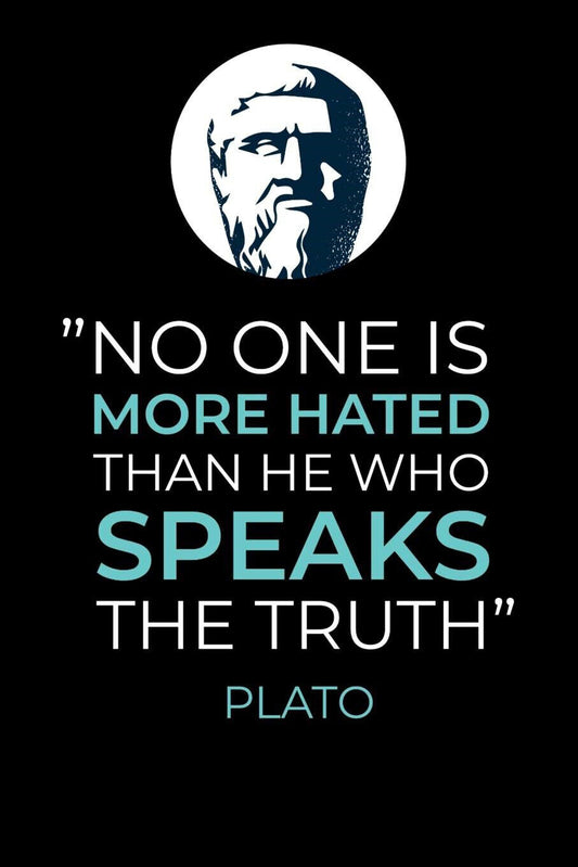 Plato Life Quote Truth No One Poster Philosophical Wisdom Wall Art Inspirational Print