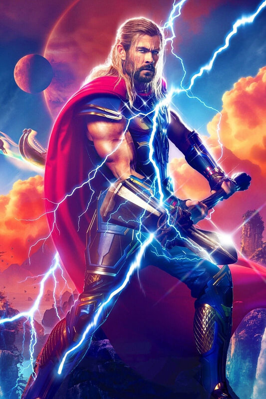 Thor Movie Poster Iconic Marvel Superhero Art Epic Chris Hemsworth Action Film Print