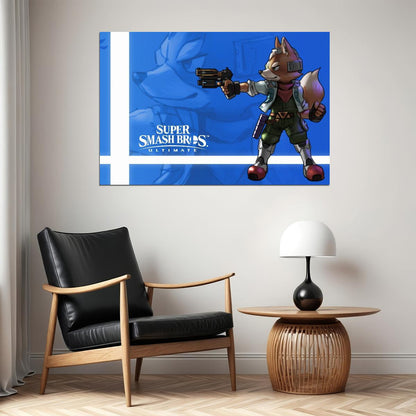 Super Smash Bros Fox Nintendo Video Game Poster Iconic Fighting Game Wall Art