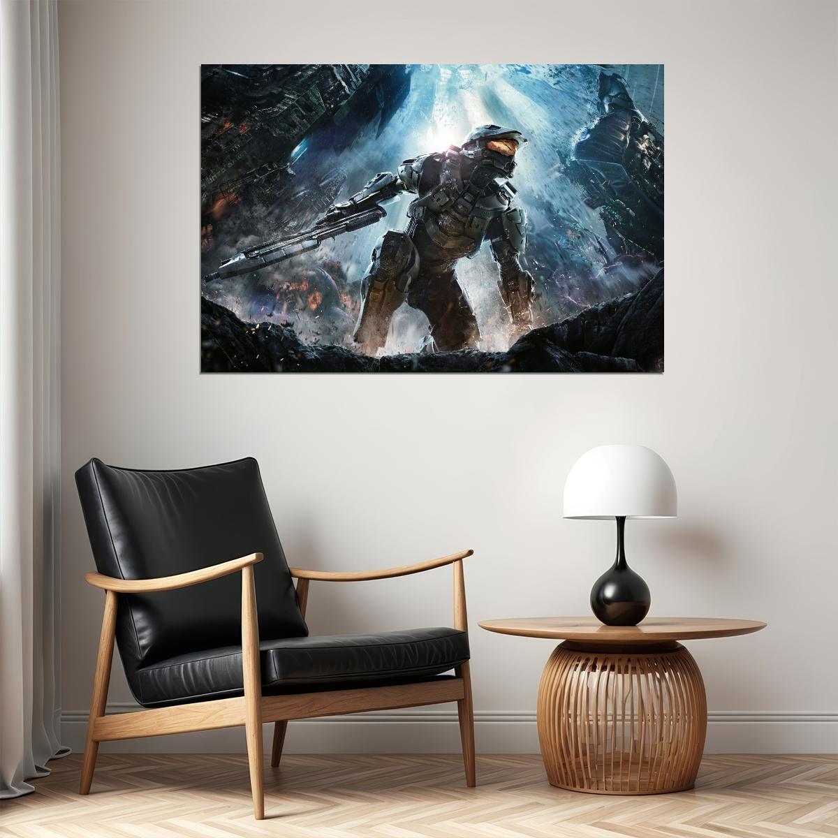 Halo Video Game Poster Sci-fi Shooter Wall Art