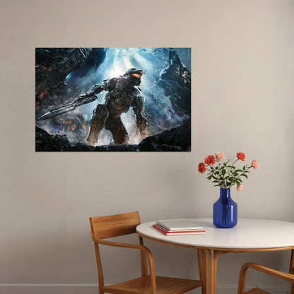 Halo Video Game Poster Sci-fi Shooter Wall Art