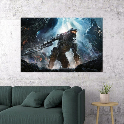 Halo Video Game Poster Sci-fi Shooter Wall Art