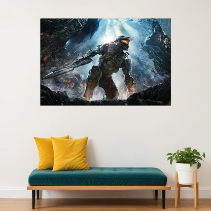 Halo Video Game Poster Sci-fi Shooter Wall Art