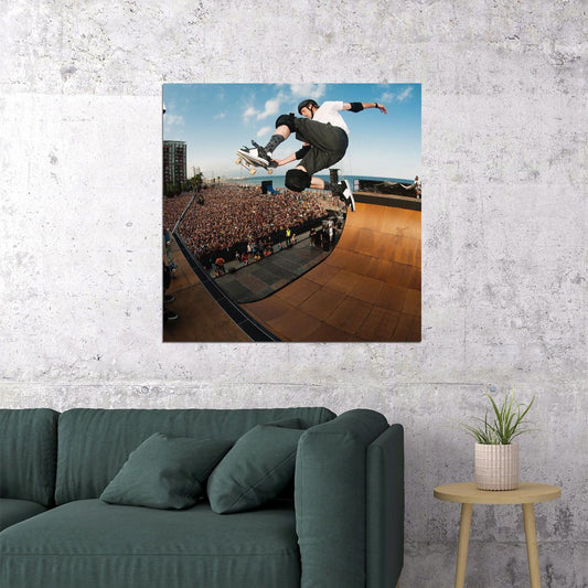 Tony Hawk Poster Iconic Skateboarding Legend Inspirational Extreme Sports Print - xonomax