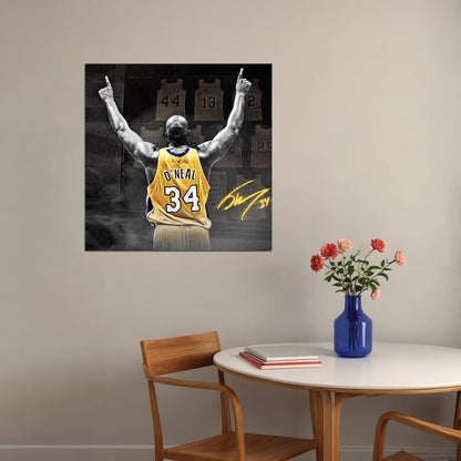 Shaquille O'neal Nba Basketball Poster Legendary Player Motivational Sports Print